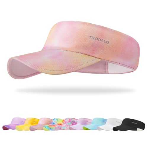 Kids Sun Visor Hats for Girls Boys, Packable Cooling Stretchy Visor - color: Peach