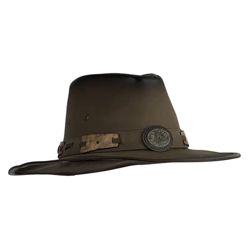 e4Hats.com UPF 50+ Australian Outback Faux Leather Hat - color: Texas Longhorn B, size: Large