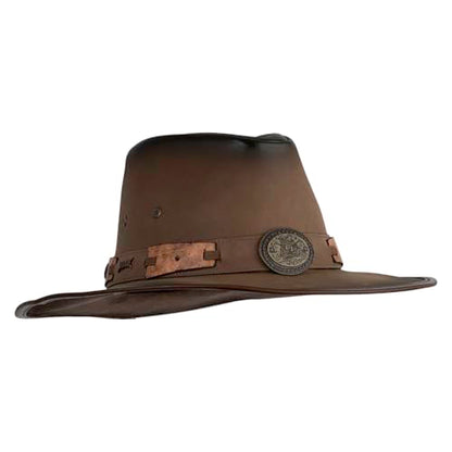 e4Hats.com UPF 50+ Australian Outback Faux Leather Hat - color: Texas Longhorn B, size: Large