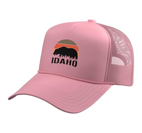 Idaho Trucker Hat with Adjustable Mesh Back - color: Pink