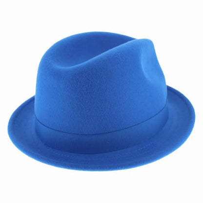 Hats in the Belfry Paine Stingy Brim Fedora - color: Royal, size: Large