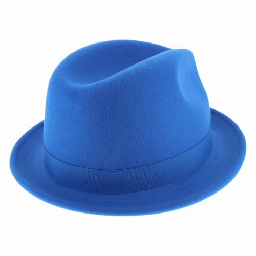 Hats in the Belfry Paine Stingy Brim Fedora - color: Royal, size: Medium