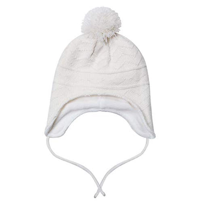 jerague Hats and Gloves Set for Kids Toddler Baby Girls Boys Warm Earflap Beanie Fleece Hats Mittens - color: White, size: 1-3T