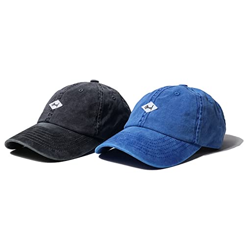 Croogo Unstructured Soft Baseball Cap Unisex 6 Panel Low Profile Dad Hat Adjustable Polo Trucker Hat Sun Cap for Daily Wear - color: Bc12-blue