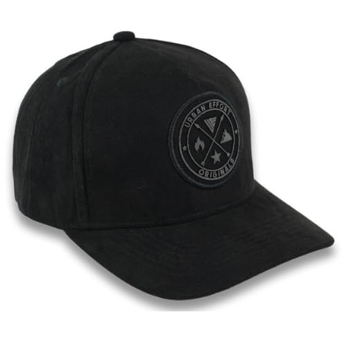 Urban Effort Trucker Hat for Men & Women, Mesh Back Baseball Cap, 5 Panel - color: Black/Black, style: Classic Snapback