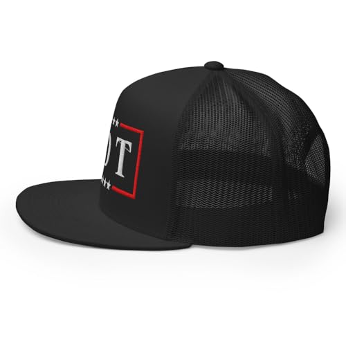 NX FDT Embroidered Flat Bill Trucker Hat High Crown Adjustable FDT Hat - color: Black