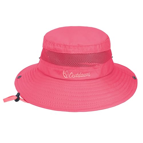 Komorebi UPF 50+ Kids Sun Hat，Wide Brim Bucket Hats for Kids Beach Outdoor - color: Watermelon Red