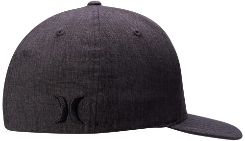 Hurley Mens Baseball Cap Moisture-Wicking Flexfit Curved Bill Fitted Hat - color: Dark Grey, size: Large-X-Large