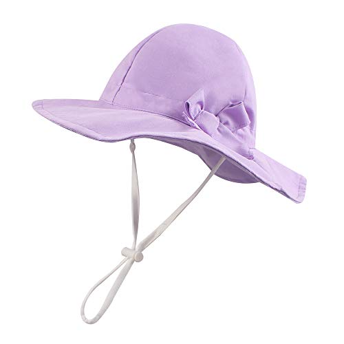 BAVST Baby Sun Hat Girls Floppy Bucket Hat Summer Toddler Outdoor Cap for Swim Beach - color: Purple, size: 4-6 Years