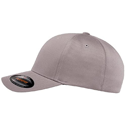 Flexfit Wooly Combed 6-Panel Structured Baseball Cap | Stretch Fitted - color: Grey, size: Large-X-Large