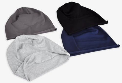 XYIYI Womens Chemo Headwear Hats Cotton Slouchy Beanie Cap Scarf - color: 4pcs Black Grey Light Grey Navy Blue