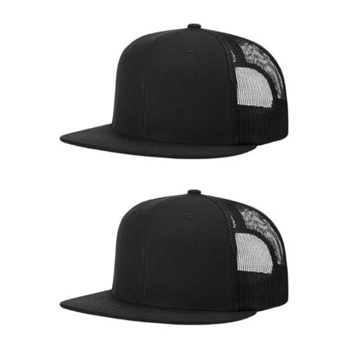 Richardson 511 Wool Blend Flatbill Trucker Snapback Adjustable Cap - color: Black