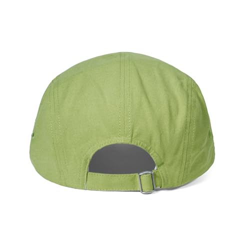 Croogo 5 Panel Short Brim Cotton Baseball Cap Adjustable Hat for Men - color: Lightgreen