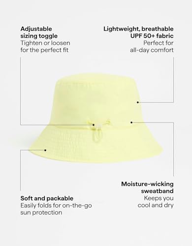 Solbari Unisex Bondi Bucket Hat UPF 50+ - color: Cool Yellow, size: Small-Medium