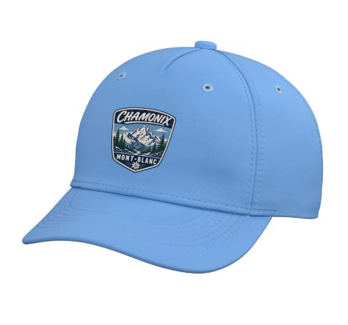 Chamonix Mont Blanc Mountain Hiking Adventure Nature Travel Adjustable Baseball Hat - color: Light Blue