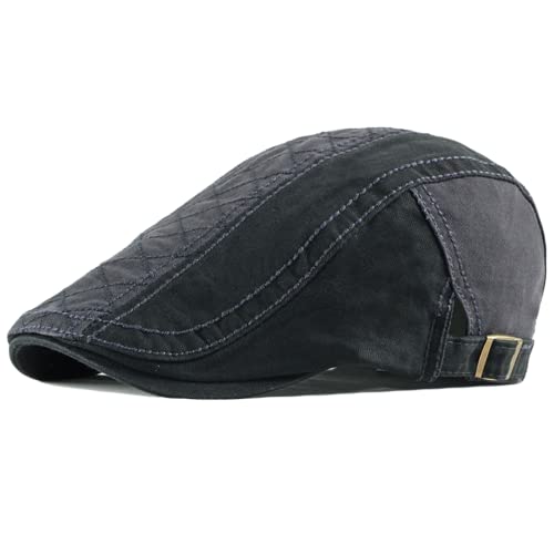 2 Pack Men's Cotton Flat Cap Ivy Gatsby Newsboy Hat - color: V