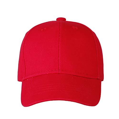 LANGZHEN Cotton Outdoor Toddler Girls Boys Plain Baseball Cap Baby Infant Structured Adjustable Hat for Kids Sun Hat - color: Red, size: Medium
