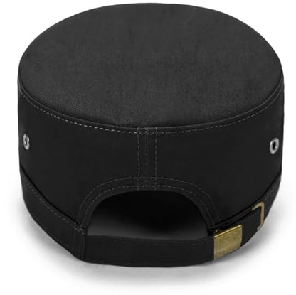 Initlove Cadet Army Cap Military Unisex Flat Top Hat for Men Women - color: Star Black