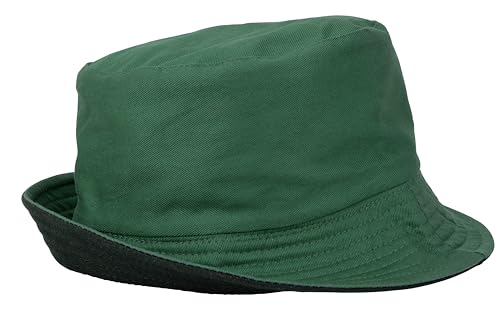 Gelante Reversible Bucket Hat for Men and Women - Cotton, Outdoor Sun Protection Bucket Hats. - color: Hunter Green/Black