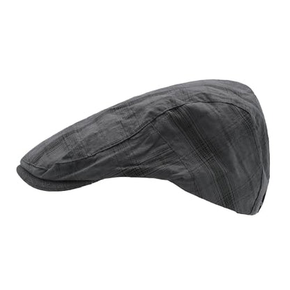 ZLYC 남성용 여름 플랫 캡 Scally Ivy Gatsby Newsboy Beret Driver Cabbie 사냥 모자 - color: 격자 무늬 그레이
