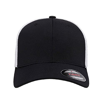 Flexfit 6533 Ultrafibre & Airmesh Lightweight Stretch-Fitted Cap - color: Black/White, size: Small-Medium