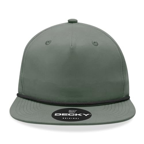5 Panel High Profile Relaxed Cotton Blend Rope Hat - color: Loden