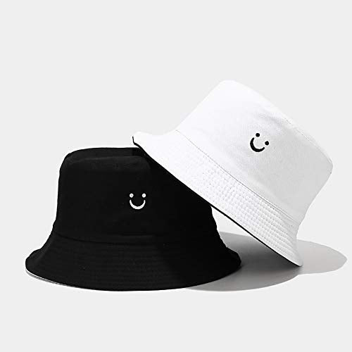 Unisex Bucket Hat Beach Sun Hat Aesthetic Fishing Hat for Men Women Teens, Reversible Double-Side-Wear - color: Black and White