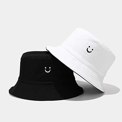 Unisex Bucket Hat Beach Sun Hat Aesthetic Fishing Hat for Men Women Teens, Reversible Double-Side-Wear - color: Black and White