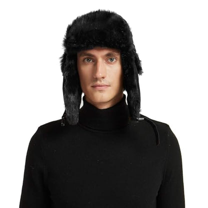 Aurya Winter Trapper Trooper Hat Unisex Ushanka Aviator Russian Hat Outdoor Hunting Skiing Hat Cap with Ear Flap - size: X-Large