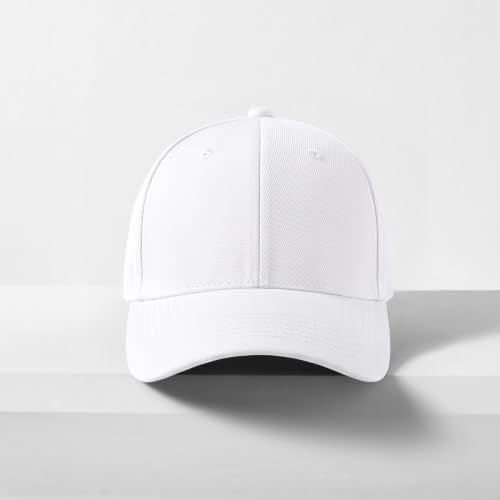 2-Pack Classic Structured Baseball Cap Adjustable Snapback Ball Caps - color: White