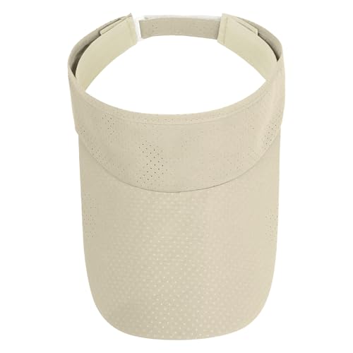 moonsix Sun Visor Cap for man for Woman, Outdoor Sport Cap Wide Brim Adjustable Visor Golf Hat - color: Light Beige