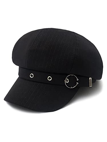 Women Beret Newsboy Hats Classic Autumn Spring Winter Cap - color: Black