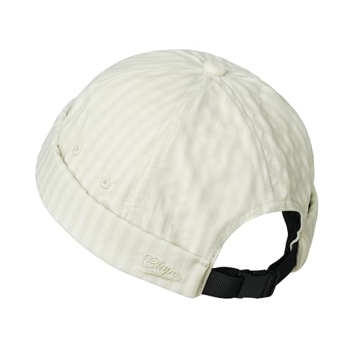 CLAPE Checkered Brimless Hats for Men, Lightweight Quick Dry Docker Fisherman Cap Vintage Unique Rolled Cuff Harbour Hat - color: Fma2502-beige