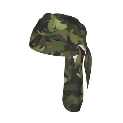 Adjustable Cycling Cap, Quick Dry Sports Bandana Skull Cap Helmet Liner - color: Army Green Camouflage