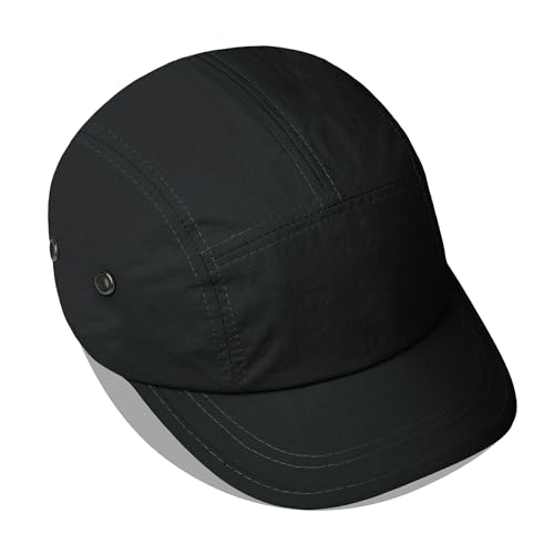 Clakllie Quick Dry Short Brim Cap for Men Lightweight 6 Panel Baseball Cap Golf Dad Hats Women's Running Trucker Hat - color: Bssd2547-black