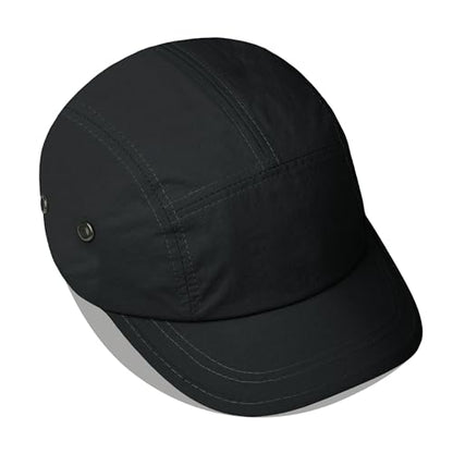 Clakllie Quick Dry Short Brim Cap for Men Lightweight 6 Panel Baseball Cap Golf Dad Hats Women's Running Trucker Hat - color: Bssd2547-black