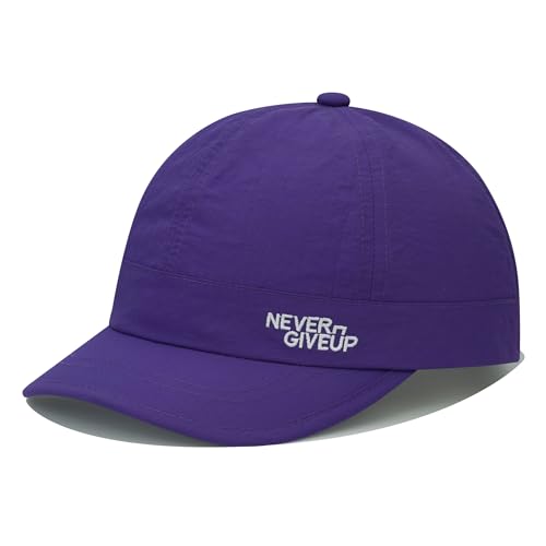 Clakllie Quick Dry Short Brim Cap for Men Lightweight 6 Panel Baseball Cap Golf Dad Hats Women's Running Trucker Hat - color: Cdus-bssq2505-purple