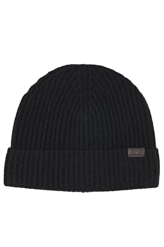 Hickey Freeman 100% Cashmere Hat for Men - color: New Black, style: Solid Ribbed