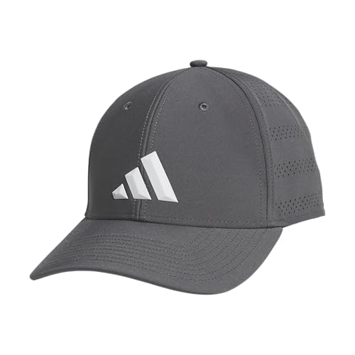 adidas Men's Gameday Stretch Fit Hat - color: Grey Six/White/5, size: Small-Medium