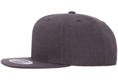 Mrlahat 6089 Yupoong Yp by Flexfit 6-Panel Structured Flat Visor Classic Snapback Cap with Black Bandana - color: Dark Heather Gray