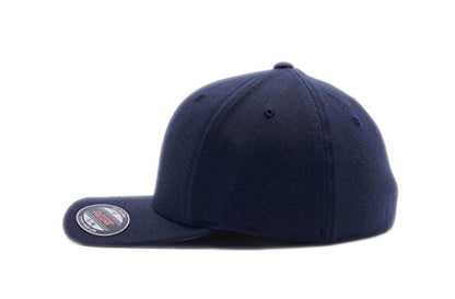 G&B Red Thin Red/Blue Line Spartan Helmet & Distressed Skull Flex Baseball Cap. Embroidered. 6277/6477 Flex Baseball Hat - color: Dark Navy, size: Small-Medium