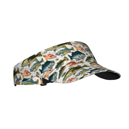 Unisex Adjustable Sports Sun Visor - color: Fish