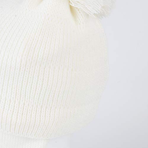 Baby Toddler Beanie Earflap Winter Hat Fleece Lined Knit Cap Girls Boy - color: White, size: 2-5T