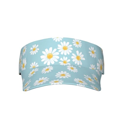 Sports Sun Visor Hats Adjustable Men Women Lightweight Packable Cooling Empty Top Visor Hat for Running, Tennis, Golf - color: Daisy, size: 1-2