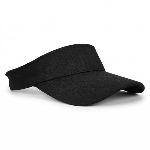 Sports Sun Visor Hat Women Adjustable Empty Top Visors Hats Outdoor Golf Tennis Baseball Cap Men - color: Black