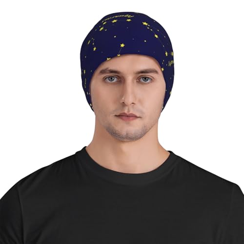 Beanie Hat for Men Women Slouchy Beanie Skull Sleep Cap Soft Lightweight Chemo Hat Stretch Cancer Headwear - color: Constellation