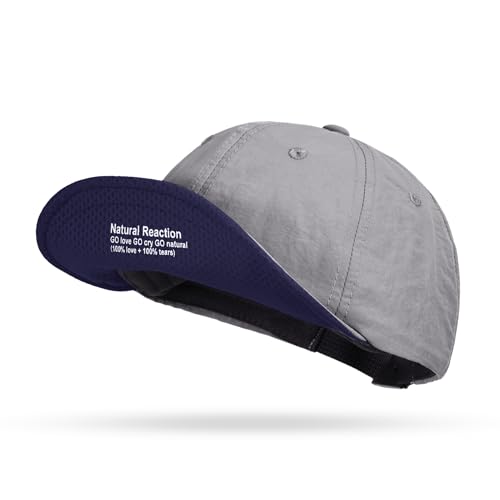 CLAPE Color-Block Short Brim Cap, Quick Dry Lightweight Outdoor Hat - color: Bs26sb08-lightgray&navy