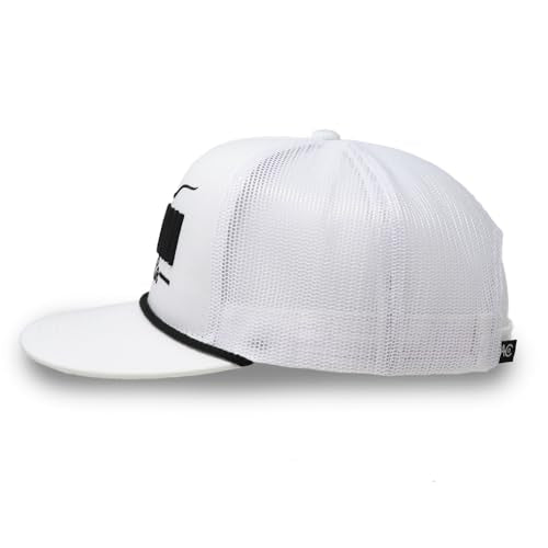 Longhorn Adjustable Snapback Western Hat - color: White/Black