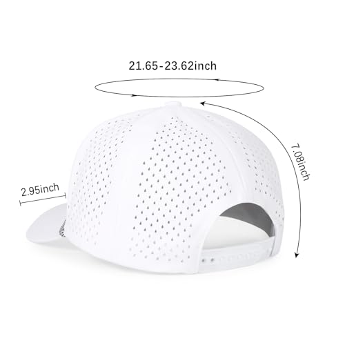 HH HOFNEN Quick Dry Baseball Cap Snapback Golf Trucker Hat for Men Women - color: #1 White