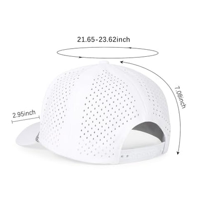 HH HOFNEN Quick Dry Baseball Cap Snapback Golf Trucker Hat for Men Women - color: #1 White